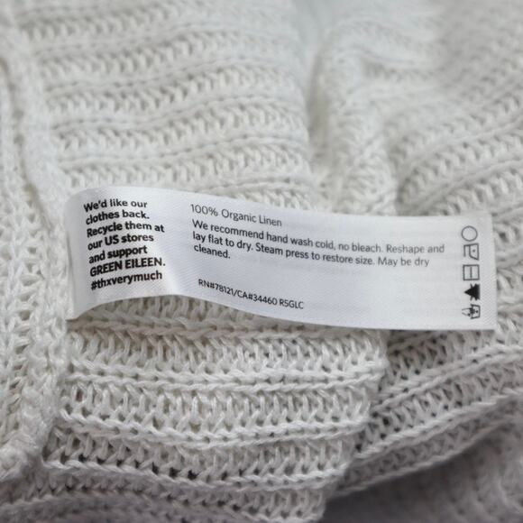 Eileen Fisher Size XS Open Waterfall Linen Cardigan Oversize White - Picture 11 of 11